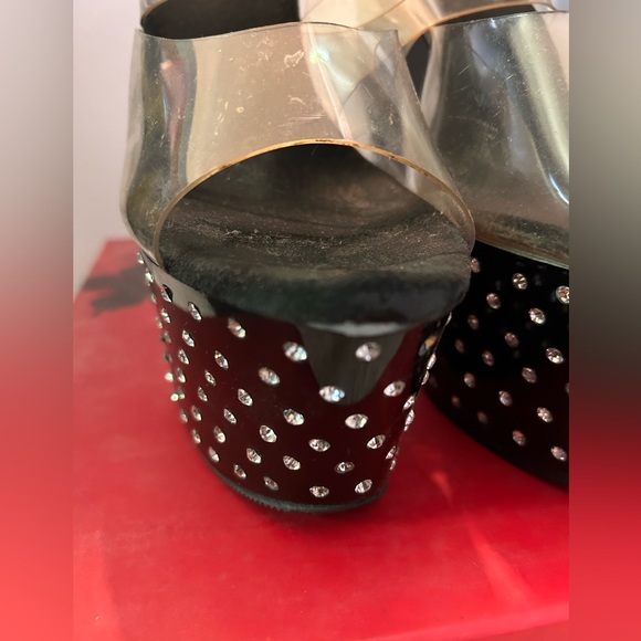 Pleaser Stardust Black Rhinestone Platform heels. - Picture 5 of 14
